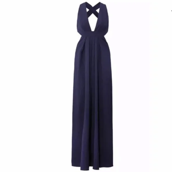 jill stuart pleated dress Blue Pleated Gown by Jill Jill Stuart